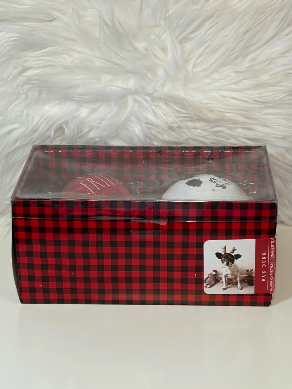 Rae Dunn “Best Friend” Set of Two Dog-Themed Glass Ornaments NWT